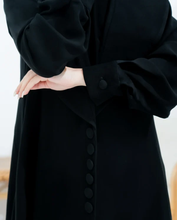 Evening Serenade Abaya, Black Fashion Abaya, Sophisticated Evening Abaya, Modest Luxury Wear