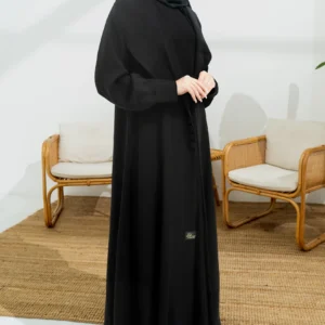 Evening Serenade Abaya, Black Fashion Abaya, Sophisticated Evening Abaya, Modest Luxury Wear